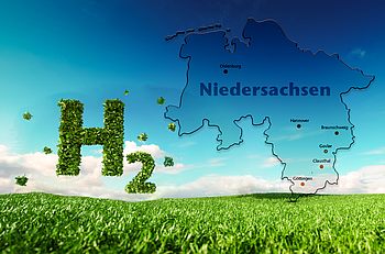 H2 neben der Karte von Niedersachen