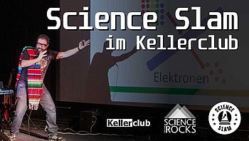 Eine Anzeige für den Science-Slam im Kellerclub 