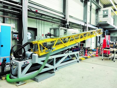 Teststand für Tiefbohrtechnik. 