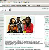 Alte Version der Website der TU Clausthal