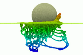 Ein Ball aus Würfeln mit zufälligen Linien 